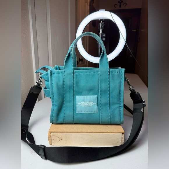 Marc Jacobs Women's The Mini Tote Bag, Wasabi, Green, Blue, Graphic, USED - Picture 11 of 14